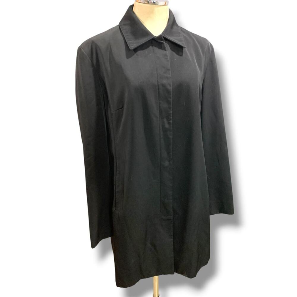 Size XL Anne Klein Womens Black Snap Up Jacket‎ Lined Pockets Below Hip